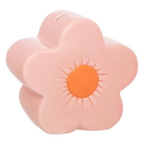 Atmosphera - Tirelire Fleur 13x 7,5x13cm céramique Rose