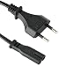 Produktbild Electraline 95508 Standard EU Stromkabel, IEC PC auf C7 Netzwerkkabel 2 M, H03VVH2-F 2 x 0,75, 250 V, Stecker/Buchse, Schwarz