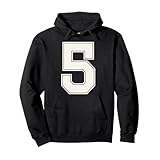 大学番号5 モノグラム 代表チームのブロックスタイル 数字 パーカー