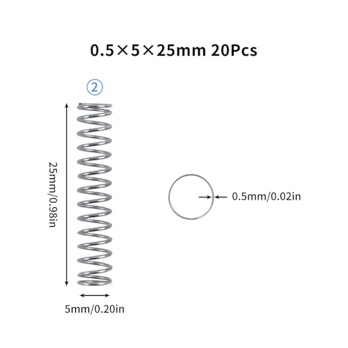 BCZAMD Akcesoria do drukarek 3D, asortyment sprężyn naciskowych for Bambu-Lab X1/X1C/X1E/P1P/P1S A1 Mini DIY części drukowane 3D, model sprężyn lekkich obciążeń, część standardowa