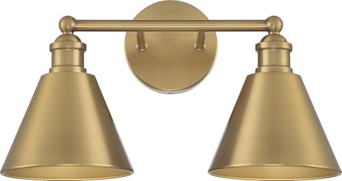 Meridian M80063NB Vanity, 2-Light 120 Total Watts, Natural Brass