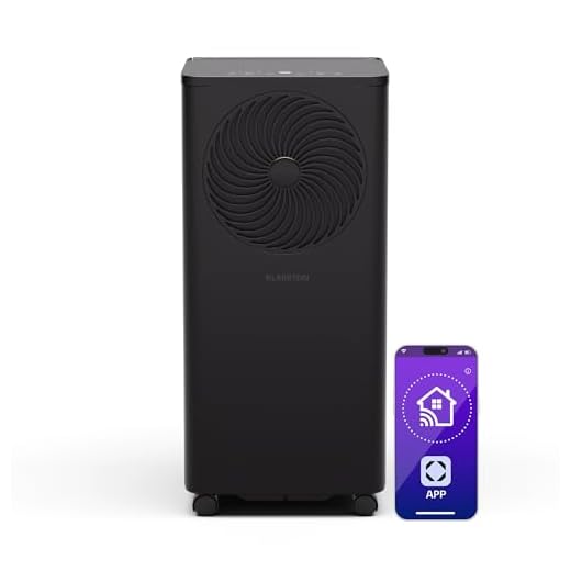 Klarstein Aero Ring Mobiles Klimagerät – 7000 BTU, 3-in-1: Kühlen, Entfeuchten & Ventilator, Smart App & Sprachsteuerung, Für Räume bis 25 m², Energieeffizienz A, R290, Leichtgängige Rollen, Schwarz