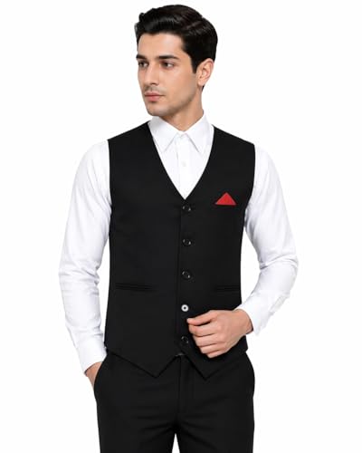 Men’s Black Waiter Waistcoat | Formal Vest for Hospitality Unifor...