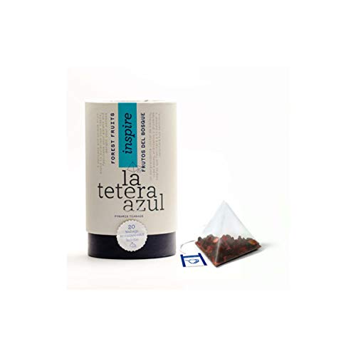 LA TETERA AZUL Infusión De Frutos Del Bosque Premium. Hibisco, Uva, Arándano, Grosella Negra Y Saúco. Frutos Del Bosque Y Frutos Rojos. Bote De 20 Pirámides.