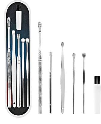 AIR BEAUTY Ear Cleaning Tools kit Ear Wax Cleaner Earwax Remover Stick Set Spring Curette(7PC SET)-image-44