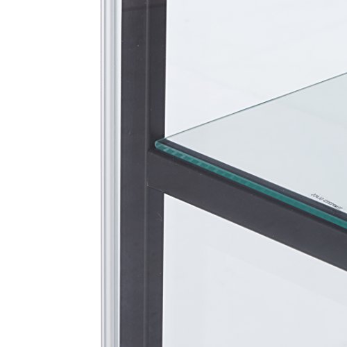 3-Shelf Glass Curio Cabinet Black and Clear