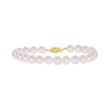 14K White Gold 6mm-6.5mm AAA+ Akoya Cultured Pearl 7" Bridal Party Hand-Knotted Strand Bracelet