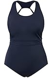 Ulla Popken, Damen, große Größen, Badeanzug Knotenrücken, hinten Knapper geschnitten