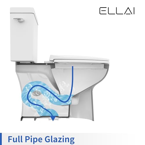 Ellai MC-807C Two-Piece Elongated Toilet Comfort Height Ada Single Flush Tornado Flush Toilet 1.28 Gpf 12 Inch Rough In thumb #5