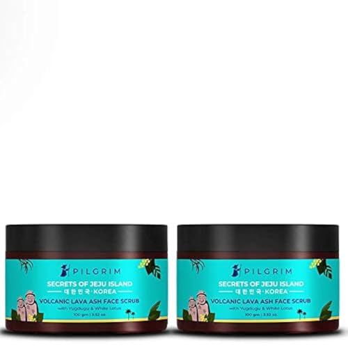 Image of Pilgrim Pack of 2 Face Scrub for De Tan, Exfoliation, Glowing Skin, Blackhead Removal, Dry, Oily, Combination Skin, Men and Women, Vegan, Korean Beauty Secrets, 100g+100g