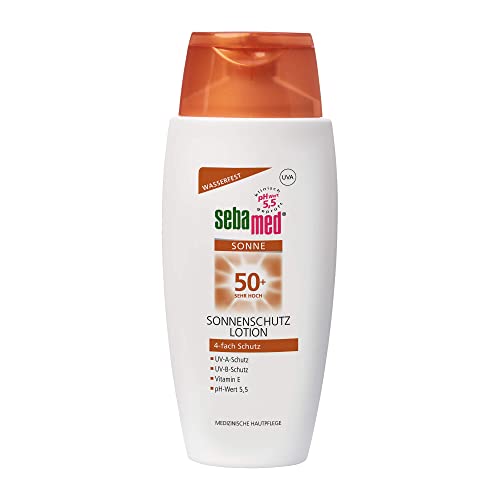 Sebamed Sonnenschutzlotion mit Lichtschutzfaktor 50+, täglicher wasserfester Sonnenschutz mit dem pH-Wert 5,5, für den Körper, MADE in Germany, ohne Mikroplastik 150 ml