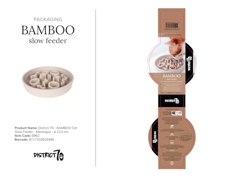 District 70 Bamboo Cat Slow Feeder - ø 13,5 cm - Merengue
