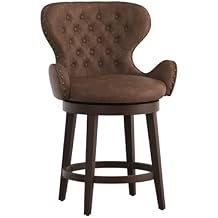 Hillsdale 41" Mid City Smoke Chocolate Upholstered Wood Swivel Barstool