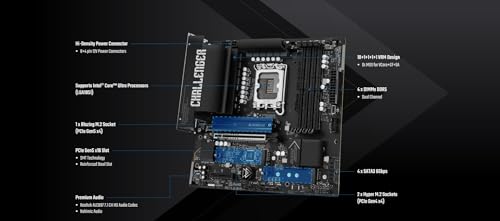 Image of ASRock B860M Challenger WiFi mATX Motherboard, Intel Core Ultra (Series 2), DDR5 8666+ (OC), PCIe 5.0, 2.5G LAN, WiFi 7, Dr.MOS