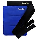 Ice Packs for Injuries Reusable Large Hot Cold Gel Pad Wrap w/Strap for Back Knee Shoulder Rotator Cuff Hip Replacement Elbow Arthritis Surgery Pain Relief Flexible Recovery Bag 14 x 11 by TheraCool