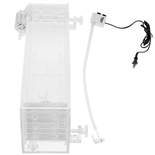 Hemobllo Caja de Filtro para Acuario Colgante con Bomba Integrada, 5 Compartimentos, Transparente, Filtro Externo Silencioso para Peceras, Purificación de Agua y Oxigenación, Herramienta