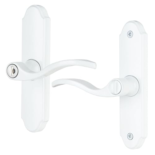 Wright Products Serenade Mortise Lever Set with Built-in Keyed Deadbolt White Fits Wood Core & Storm Doors Reversible Handle Security Lock with 2 Keys