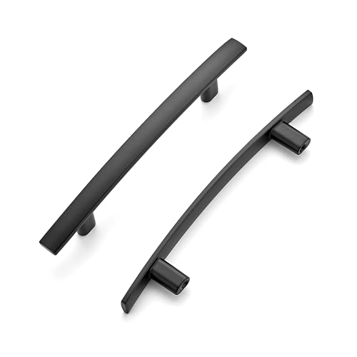 Image of Ravinte 30 Pack Cabinet Handles Matte Black Cabinet Pulls Kitchen Cabinet Handles,Curved Drawer Pulls in 6 Inch Length with 3.75 Inch Hole Center Arch Kitchen Cabinet Hardware