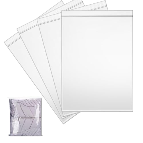 MELODYING Bolsas grandes de plástico resellables de 40 x 60 cm, 20 unidades, bolsa de almacenamiento, bolsas con cierre a presión, gruesas y duraderas, se aplican para almacenar ropa, edredones,