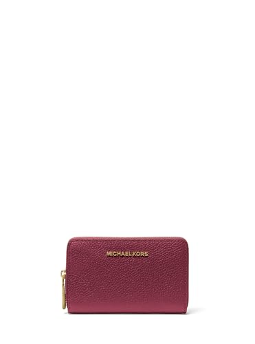 Michael Kors Estojo para cartão Jet Set pequeno com zíper, Ferragens douradas/amoreira, One Size