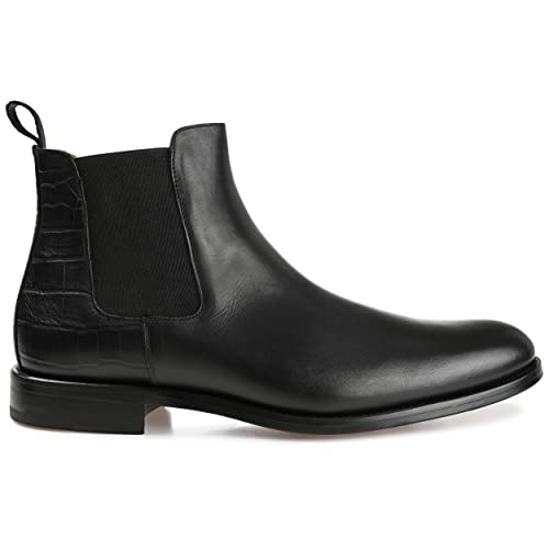 Taft Mens Hiro Chelsea Boot With Italian Boxcalf And Leather Sole With Rubber Inserts, Midnight, 8.5 #TOP7