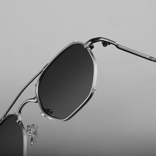 Image of SAM AND MARSHALL JASON Sunglasses I Polarized I 400% UV Protection I Tinted Metal I Hexagon I Sunglass I Unisex