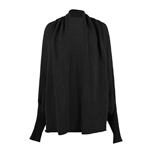 GOSEAGOTOFUN Sweater Cardigan Women Fashion Thick Knit Cardigan Casual Long Sleeve Loose Fit Sweaters Fall Warm Outerwear 01-Black Small - image 5
