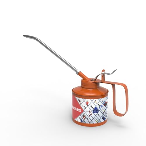 Image of ACHRO Oil Can 1 /2 Pint for Car and Bike, Lever Type Pump Body with 16 cm Nozzle (238ml, Fix And Flexible Spout).