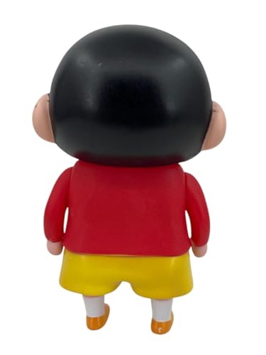 Image of Cartoon Action Figure - 17cm Collectible Collectibles with Exaggerated Expression | Red Shirt & Yellow Shorts | Fun Desk Decor & Gift (Shinchan B)