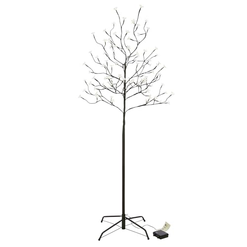 96 LED Baum mit Blüten Blütenbaum Lichterbaum warm weiß 150 cm hoch...