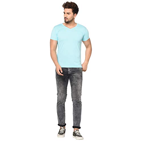 Image of Men's Cotton Blend Half Sleeve V Neck Tshirt