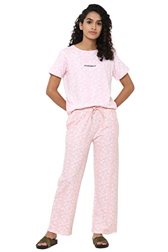 Image of Allen Solly Printed Cotton Regular Fit Womens Trousers
