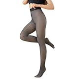 Gumfolk Fleece Lined Tights Women Warm Fake Translucent Leggings For Women Fleece Sheer Winter Tights Thermal Pantyhose