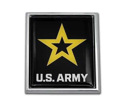 Image of Elektroplate Officially Licensed U.S. Army Star Chrome All Metal Emblem for Cars, Trucks, and All Auto | Universal Fit at 3.2 inch x 2.65 inch | Weatherproof