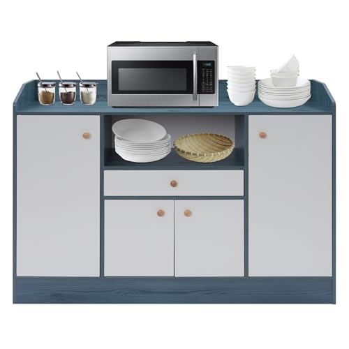 HarBin-Star - Aparador con encimera, para salón y comedor, color azul, 110 x 30 x 80 cm