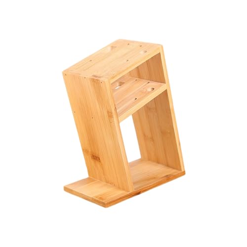 ユーザーフレンドリーな多機能竹カッターブロック、はさみやキッチンツール用の追加の収納コンパートメント付き竹カッターホルダー