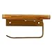 CHEOTIME Industrial Toilet Paper Holder, Wall Mount Wooden Hanging Paper Towel Holder with Shelf Pipe Toilet Paper Dispenser for Bathroom, Washroom, Kitchen