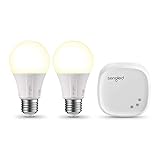 sengled Element Smart Home Starter Set, 2 x 9 W Regulable zigbee Bombilla LED + 1 x Hub, Work With Amazon Alexa & googlehome
