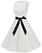 Bbonlinedress 50s Vestidos Vintage Retro Rockabilly Clásico White L