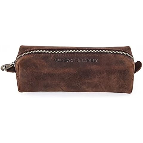 Handmade Genuine Leather Pencil Bag,Leather Pencil case Storage Bag Leather Short Zero Wallet Cover