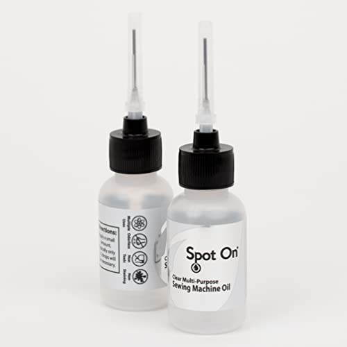 Spot On Sewing Machine Oil - Clear Multi-Purpose Lubricant - 2 Bottles + 2 Precision Applicator Needles - Made In The Usa #TOP4