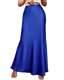 BTFBM Womens Fall Skirts 2025 Business Casual Clothes High Waisted Cocktail Party Wedding Guest Mermaid Maxi Skirt(Royal Blue, Small)