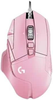 Logitech G502 Hero High Performance Wired Gaming Mouse, Hero 16K Sensor, 16,000 DPI, RGB, Adjustable Weights, 11 Programmable Buttons, On-Board Memory, PC/Mac (Pink)