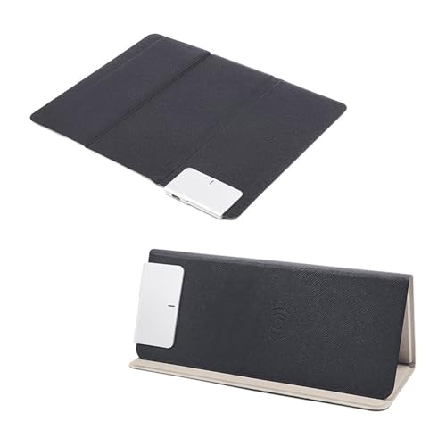 Tapis de souris de bureau XL imperméable avec chargeur sans fil 15W noir