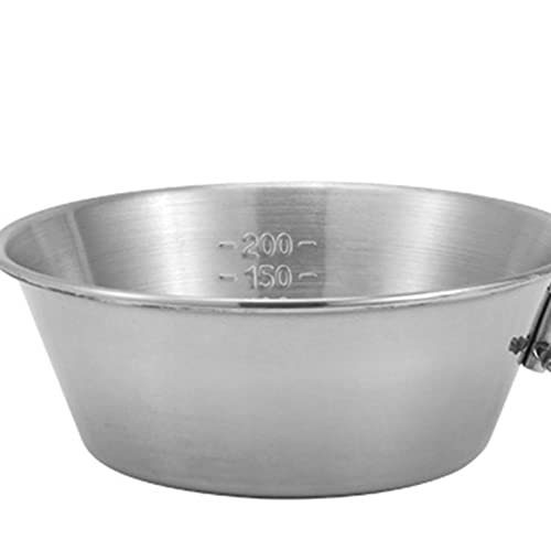 kowaku 2x 300ml Camping Bowl, Outdoor Foldable Portable Dinnerware Cooking Tableware, Stainless Steel Bowl for Hiking Fishing Barbecue Picnic