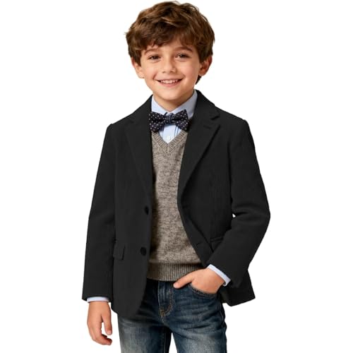 Celanisai Cord Blazer Jungen Formelle Passform Samtjacke Slim Fit Cordjacke Cord Stoff Steppmantel Für Winter Hochzeit Casual Sport Hochzeit Jungen Smoking Freizeit Sakko Mit Knopf Und Taschen