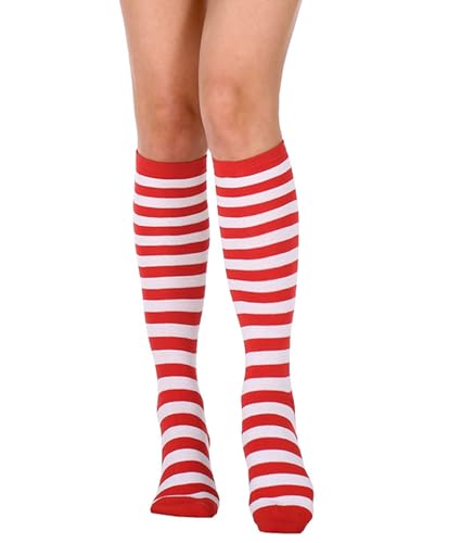 Image of Women's Knee High Athletic Socks Casual Stripes Tube Socks Outdoor Sport Socks