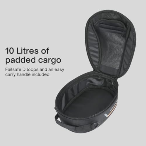 Image of SOLACE Daypack Mini Magnetic Tank Bag for Motorcycles, 10 L, 1680 Denier Polyester, with Shoulder Strap | Shape Keeping semi-Rigid Outer Shell | with Free RainLiner Cover