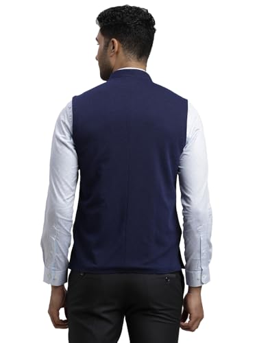 Image of Turtle Men Knitted Terylene Rayon Dobby Print Party Nehru Jacket