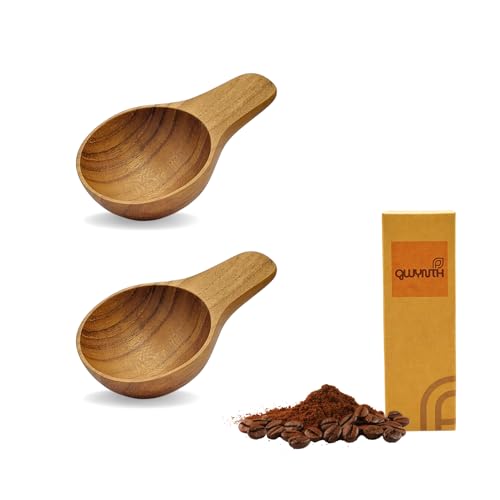 Teak Wood Short Handle Coffee Scoop Set